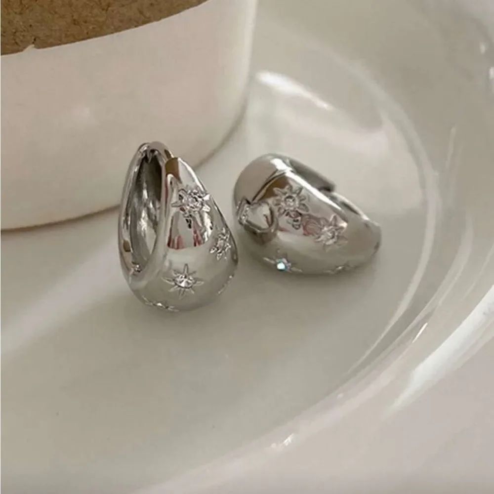 Silver hoops Earrings Q514